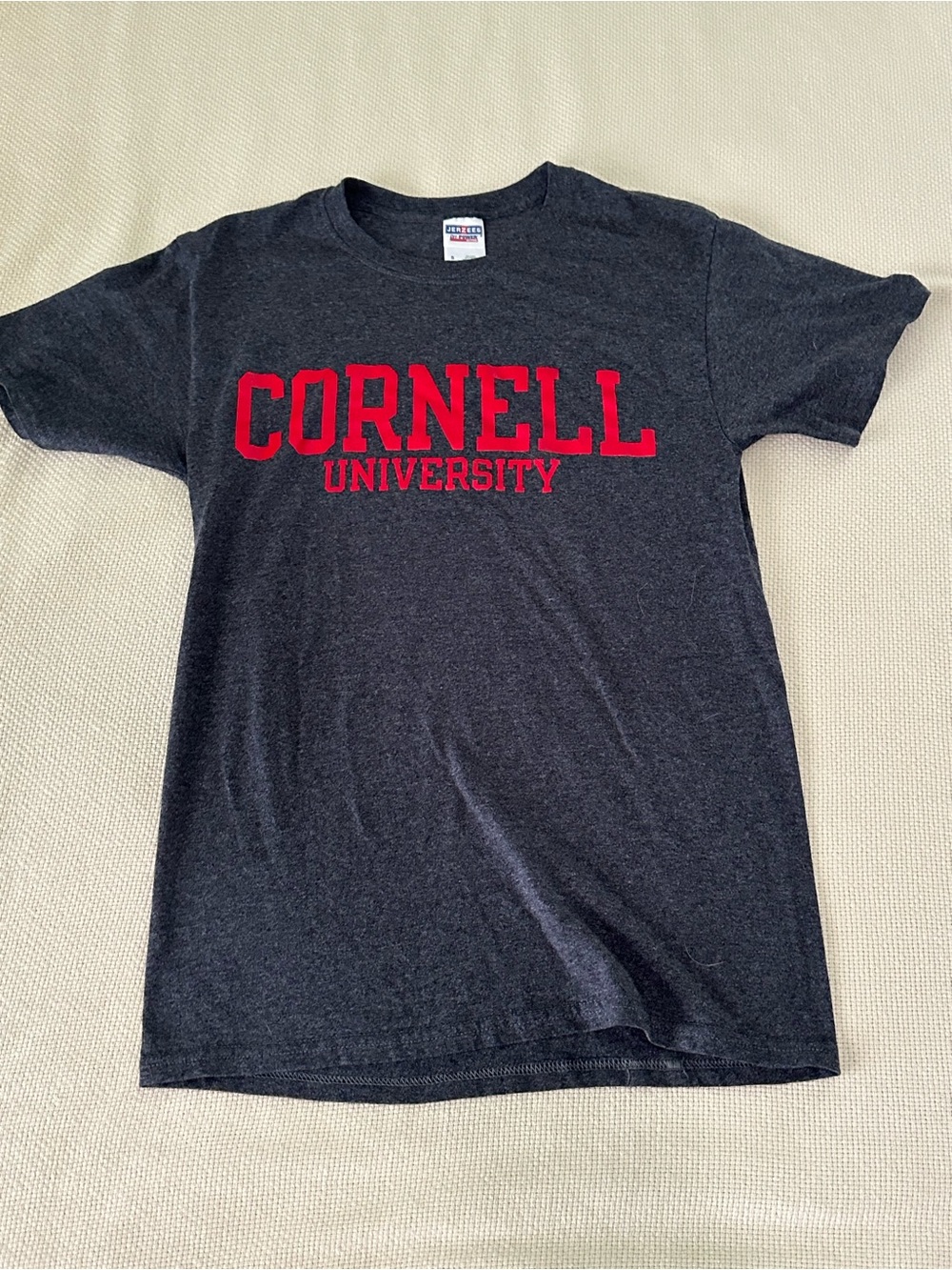 Jerzees Cornell University Charcoal Heather Graphic Tee Shirt Small S